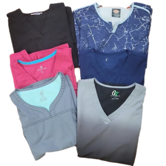 Dickies Tops - BUNDLE WOMENS SCRUB TOPS-6 TOPS FOR 1 PRICE-BUNDLE 6 SCRUB TOPS-1 PRICE-DEAL!!!